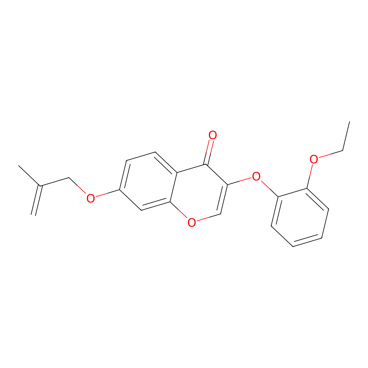 3-(2-ethoxyphenoxy)-7-((2-methylallyl)oxy)-4H-chromen-4-one molecular structure, CAS 724740-69-6