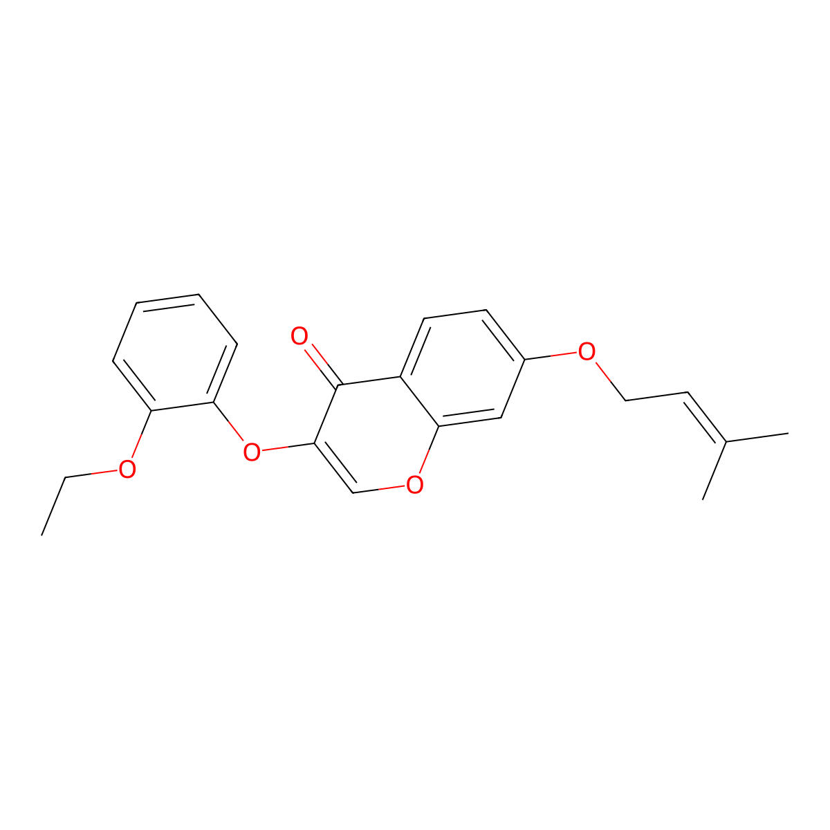 3-(2-Ethoxyphenoxy)-7-(3-methylbut-2-enoxy)chromen-4-one molecular structure, CAS 724740-73-2