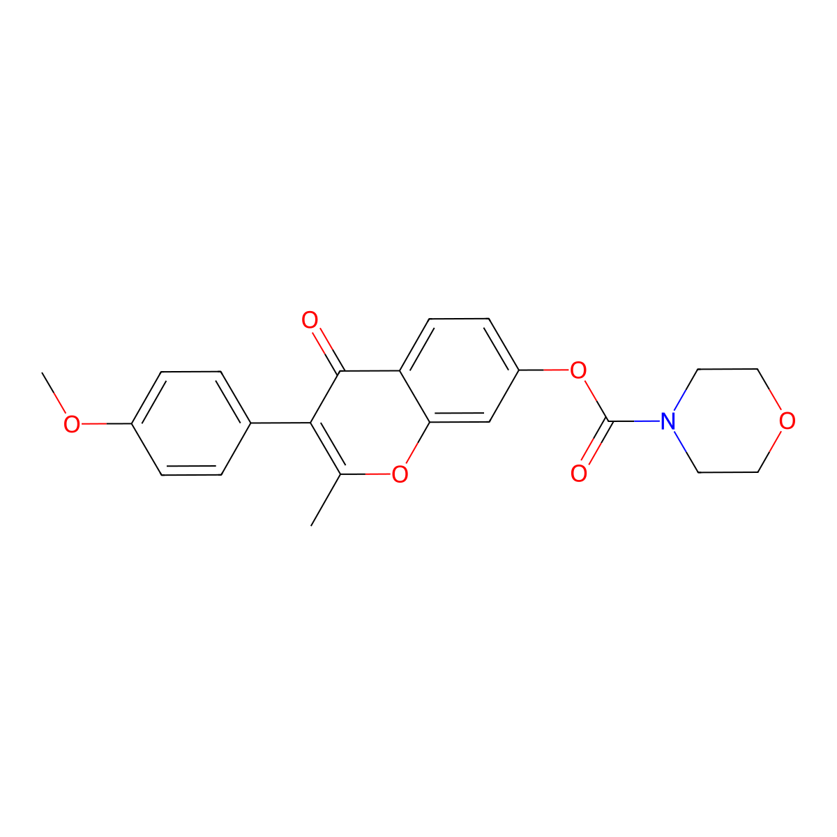 3-(4-methoxyphenyl)-2-methyl-4-oxo-4H-chromen-7-yl morpholine-4-carboxylate molecular structure, CAS 724740-87-8
