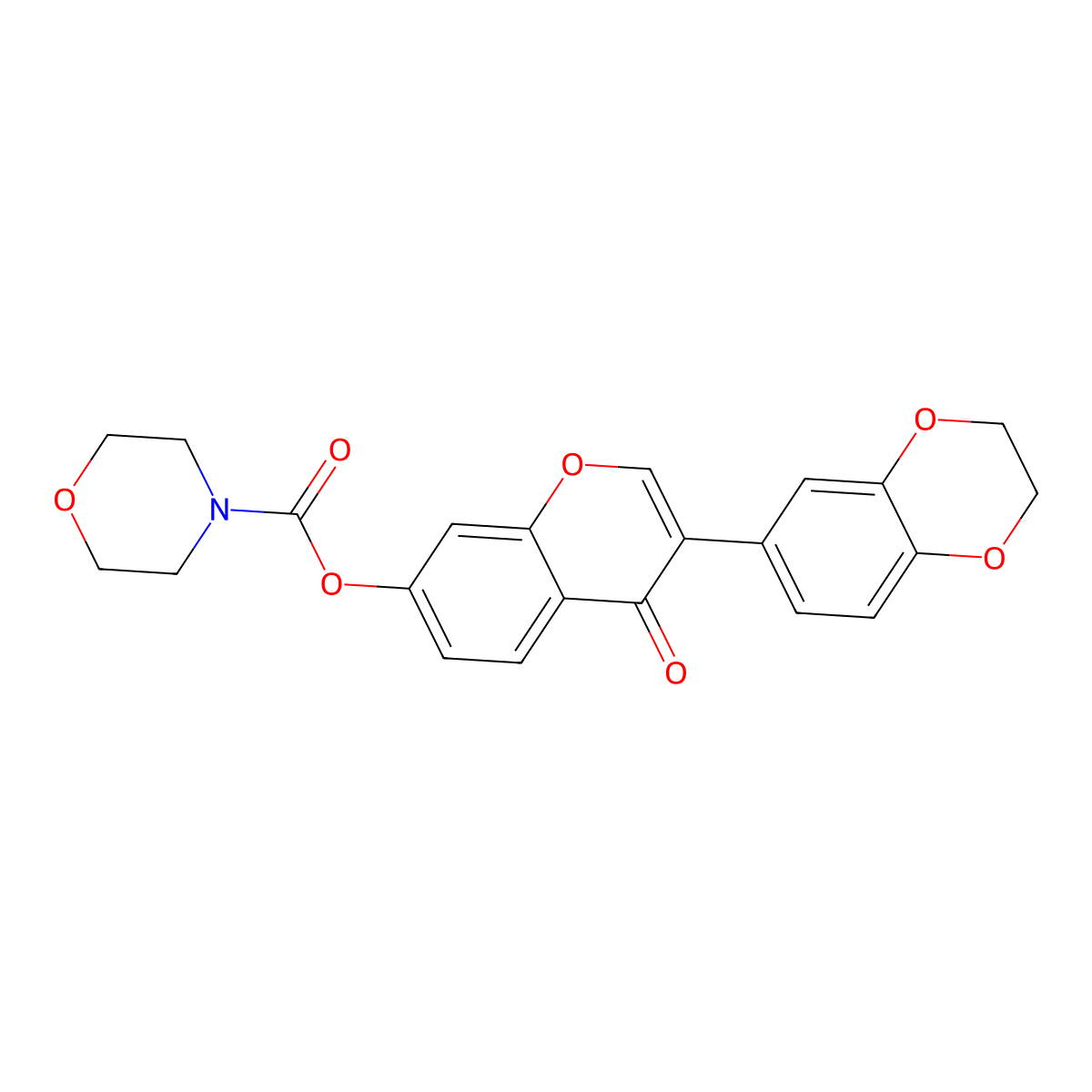 3-(2,3-dihydro-1,4-benzodioxin-6-yl)-4-oxo-4H-chromen-7-yl 4-morpholinecarboxylate molecular structure, CAS 724740-95-8