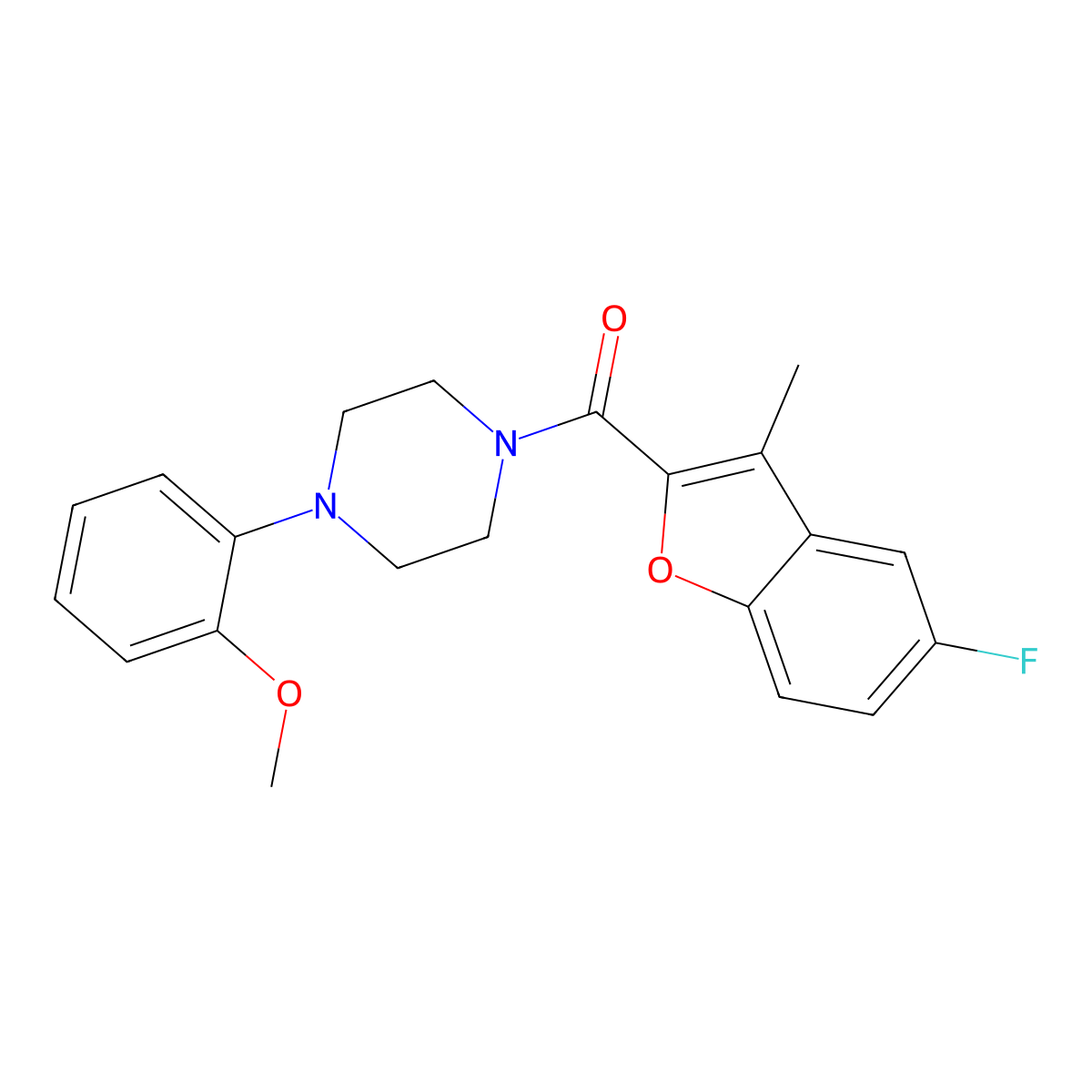 1-(5-Fluoro-3-methyl-1-benzofuran-2-carbonyl)-4-(2-methoxyphenyl)piperazine molecular structure, CAS 724741-85-9