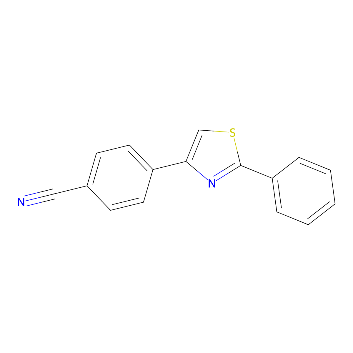 4-(2-Phenyl-1,3-thiazol-4-yl)benzonitrile molecular structure, CAS 724742-77-2