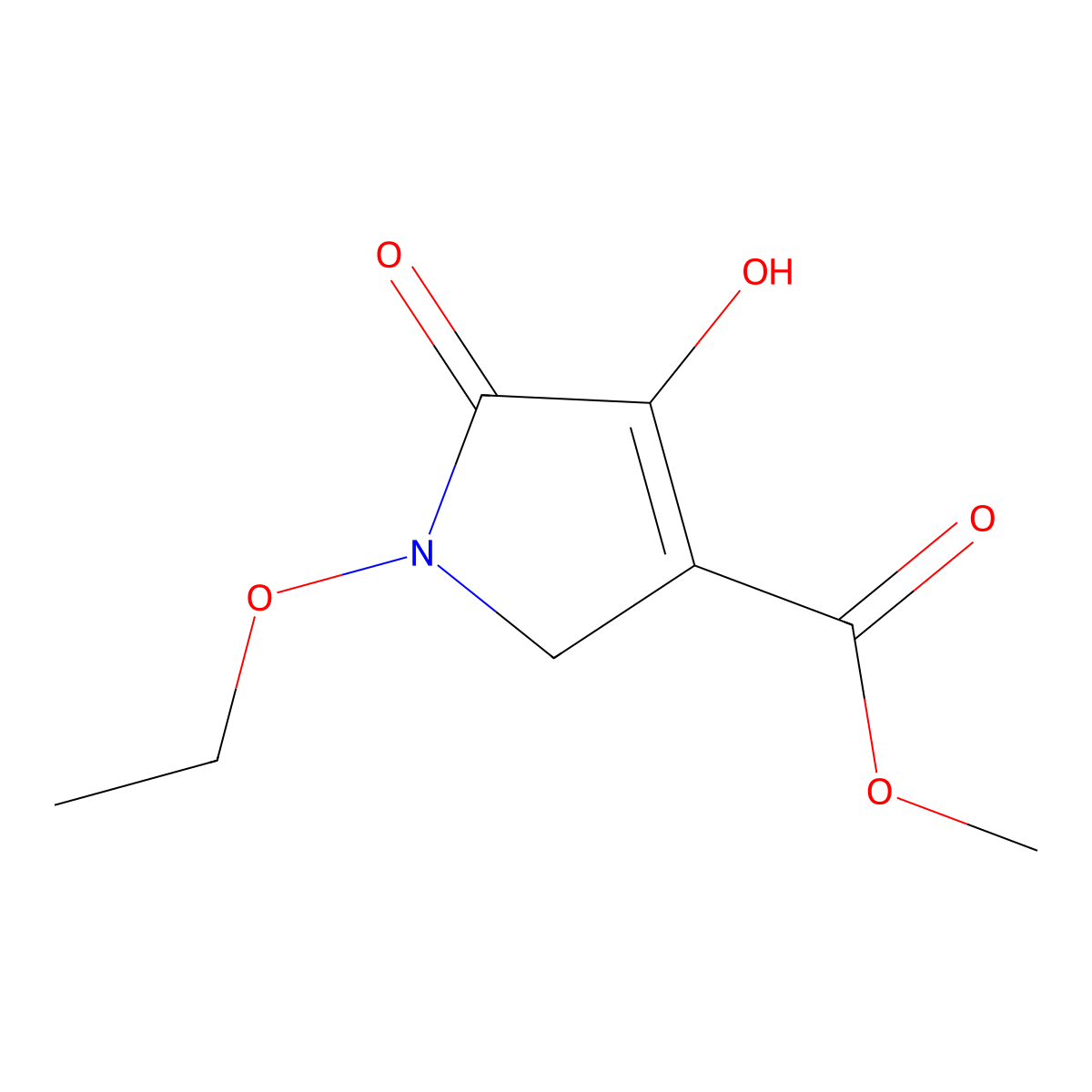 Methyl 1-ethoxy-4-hydroxy-5-oxo-2,5-dihydro-1H-pyrrole-3-carboxylate molecular structure, CAS 724742-80-7