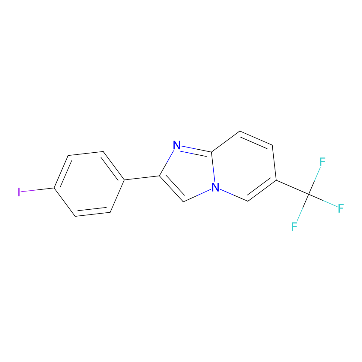2-(4-Iodophenyl)-6-(trifluoromethyl)imidazo[1,2-a]pyridine molecular structure, CAS 724742-90-9