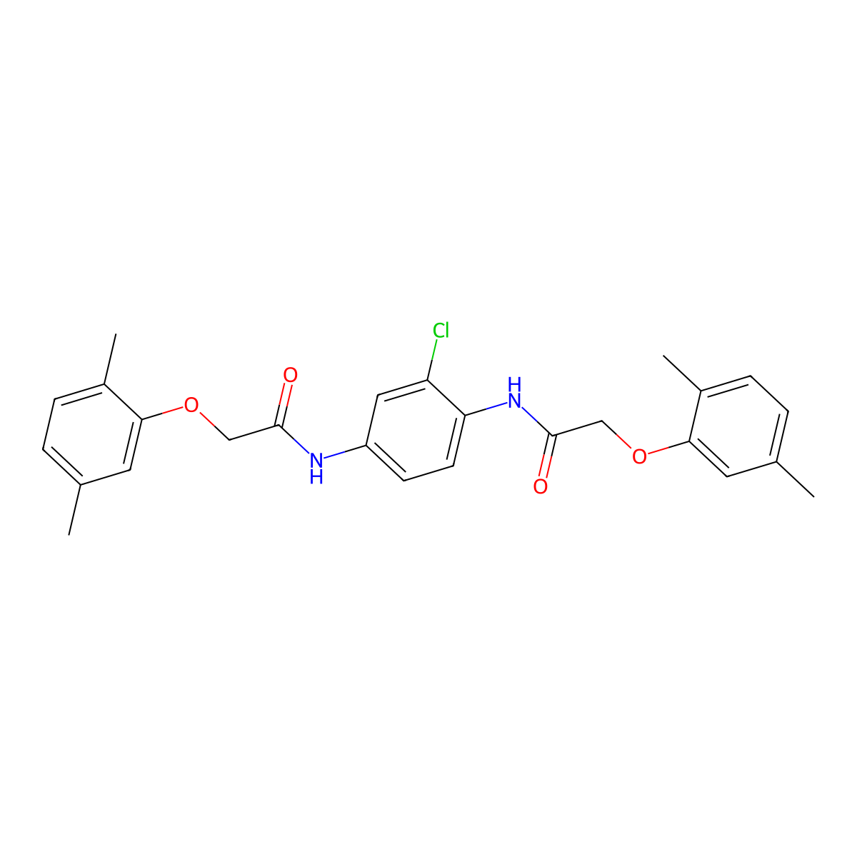 N-[3-chloro-4-[[2-(2,5-dimethylphenoxy)acetyl]amino]phenyl]-2-(2,5-dimethylphenoxy)acetamide molecular structure, CAS 724742-92-1