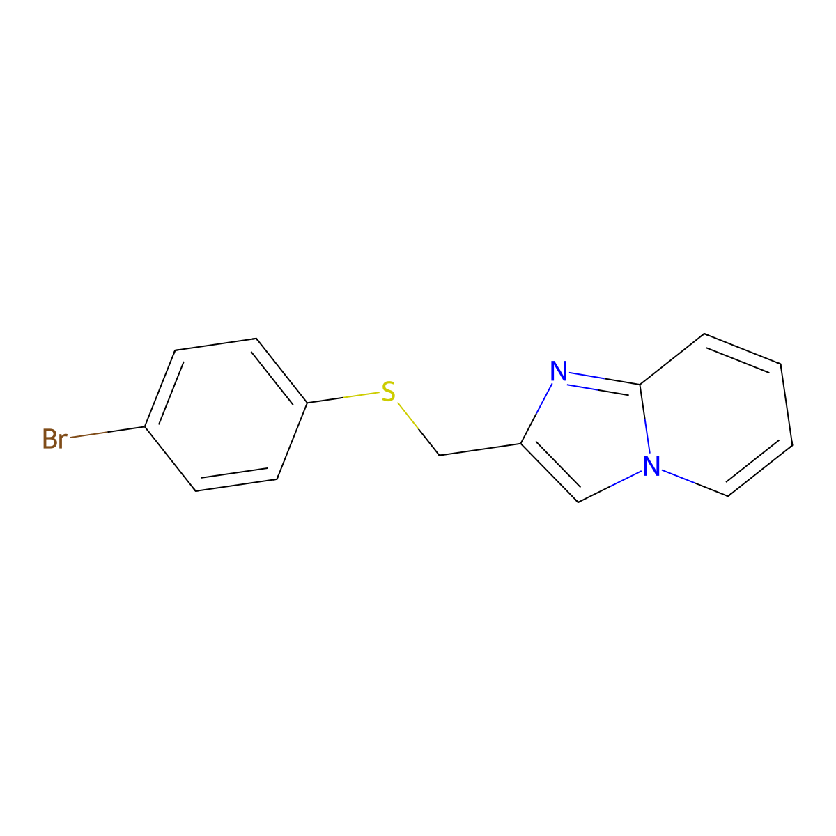 4-Bromophenyl imidazo[1,2-a]pyridin-2-ylmethyl sulfide molecular structure, CAS 724743-05-9