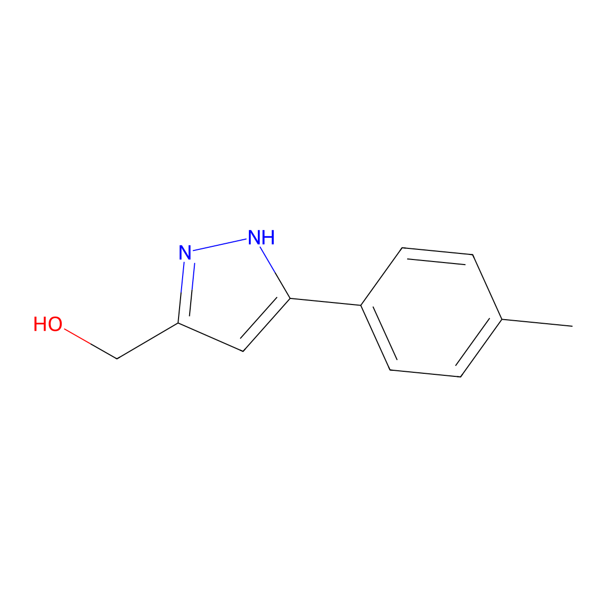 (5-(p-Tolyl)-1H-pyrazol-3-yl)methanol molecular structure, CAS 724743-26-4