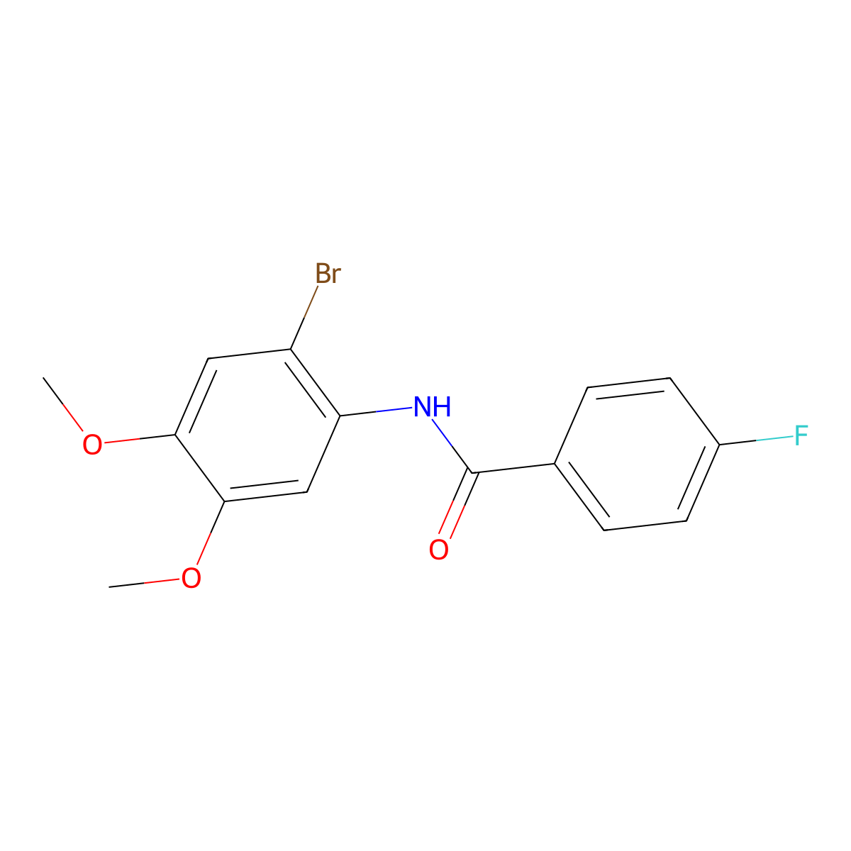 N-(2-bromo-4,5-dimethoxyphenyl)-4-fluorobenzamide molecular structure, CAS 724743-55-9