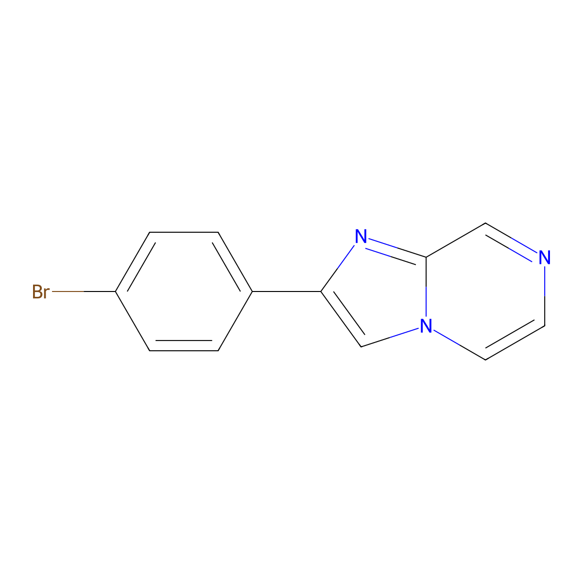 2-(4-Bromophenyl)imidazo[1,2-a]pyrazine molecular structure, CAS 724743-59-3