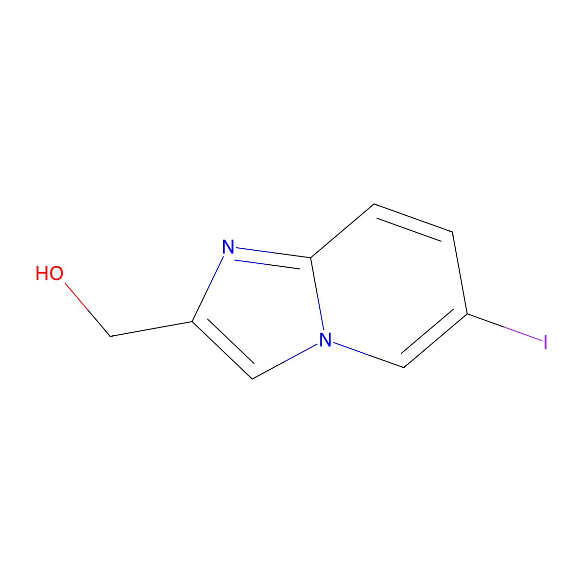 (6-Iodoimidazo[1,2-a]pyridin-2-yl)methanol molecular structure, CAS 724743-65-1