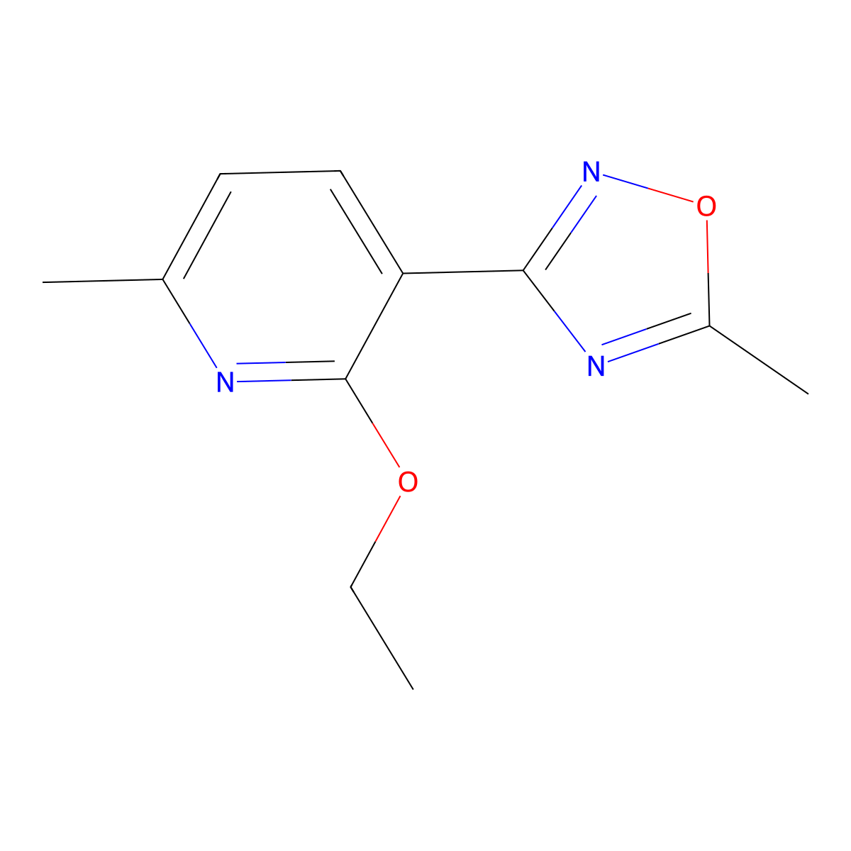 3-(2-Ethoxy-6-methylpyridin-3-yl)-5-methyl-1,2,4-oxadiazole molecular structure, CAS 724744-39-2