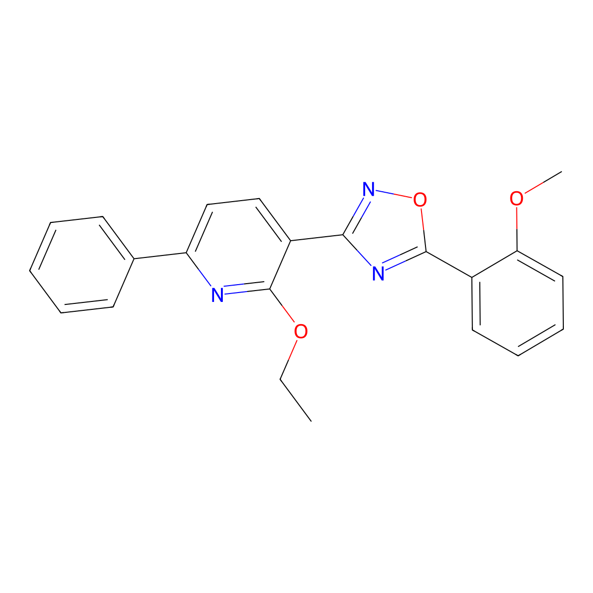 2-Ethoxy-3-[5-(2-methoxyphenyl)-1,2,4-oxadiazol-3-yl]-6-phenylpyridine molecular structure, CAS 724744-49-4