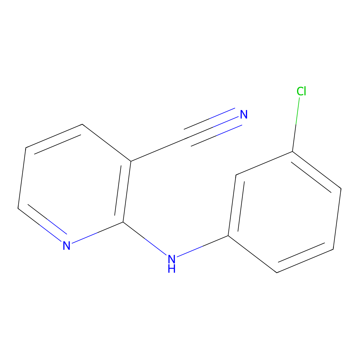 2-((3-Chlorophenyl)amino)nicotinonitrile molecular structure, CAS 724745-64-6