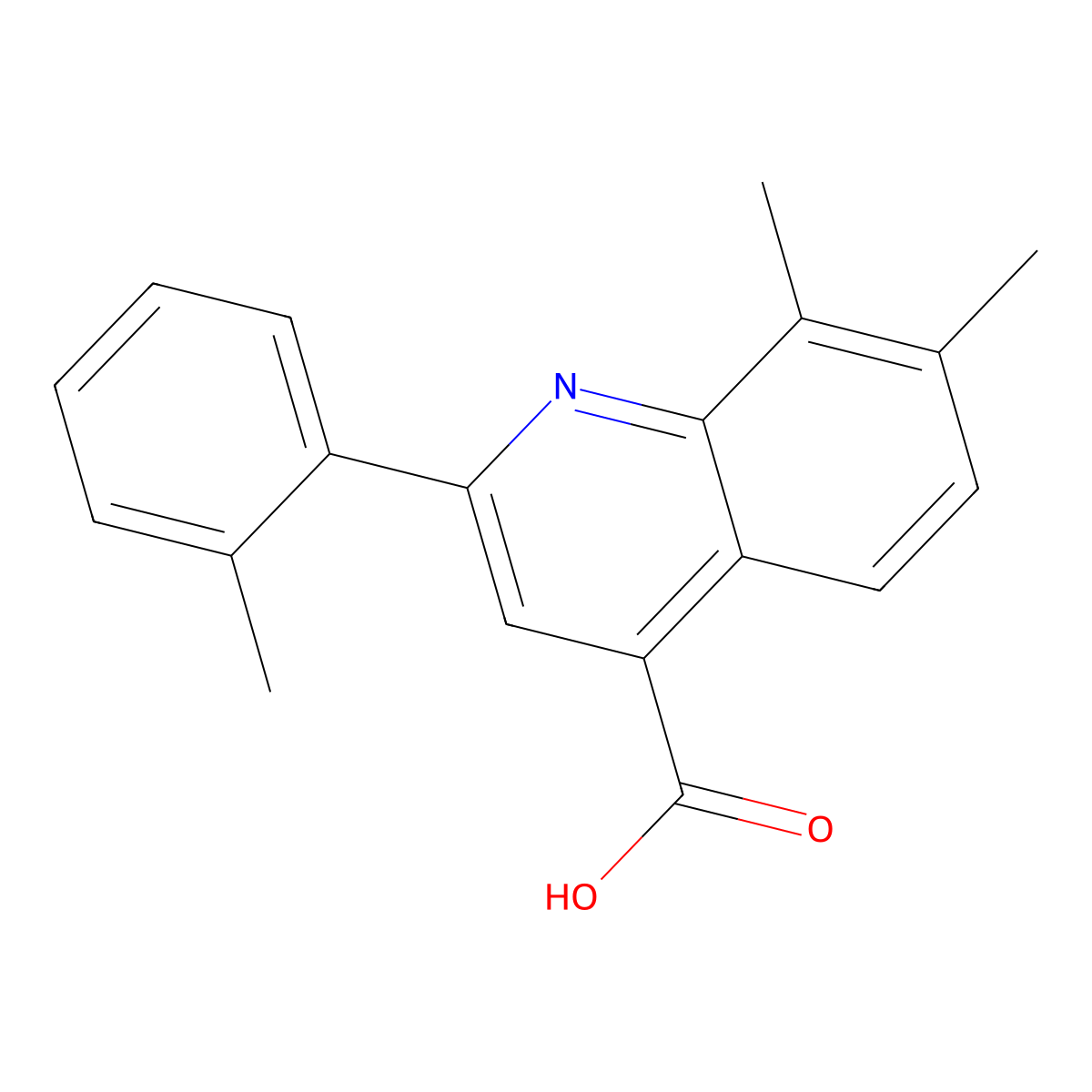 7,8-Dimethyl-2-(2-methylphenyl)quinoline-4-carboxylic acid molecular structure, CAS 724749-02-4