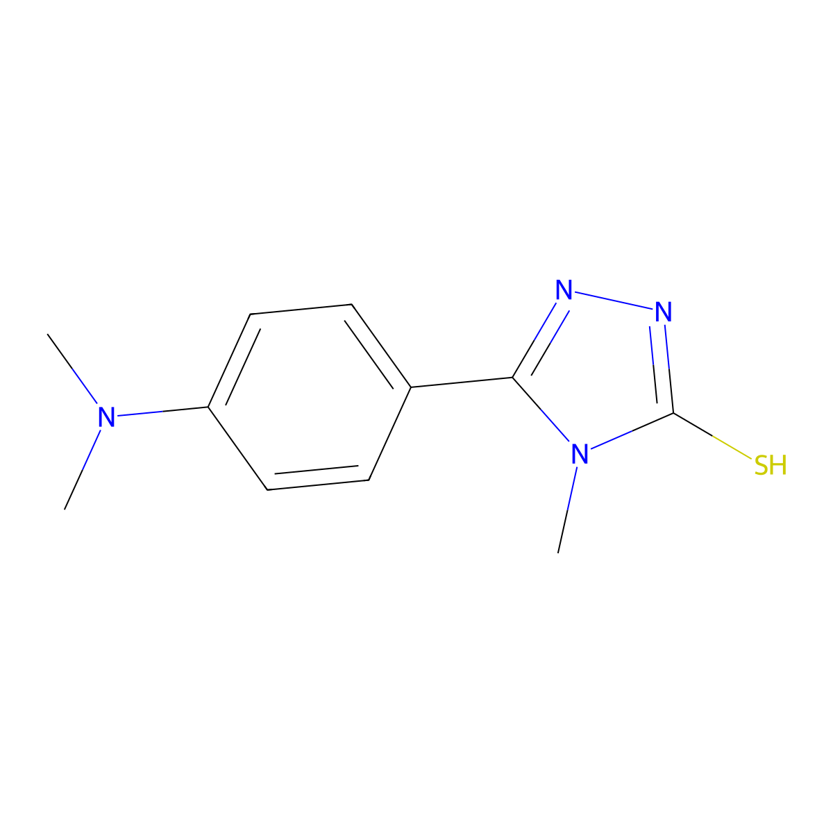 5-[4-(dimethylamino)phenyl]-4-methyl-4H-1,2,4-triazole-3-thiol molecular structure, CAS 724749-05-7