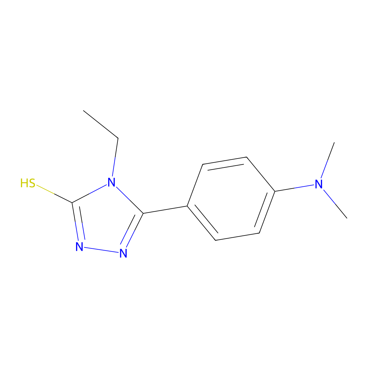 5-[4-(dimethylamino)phenyl]-4-ethyl-4H-1,2,4-triazole-3-thiol molecular structure, CAS 724749-06-8