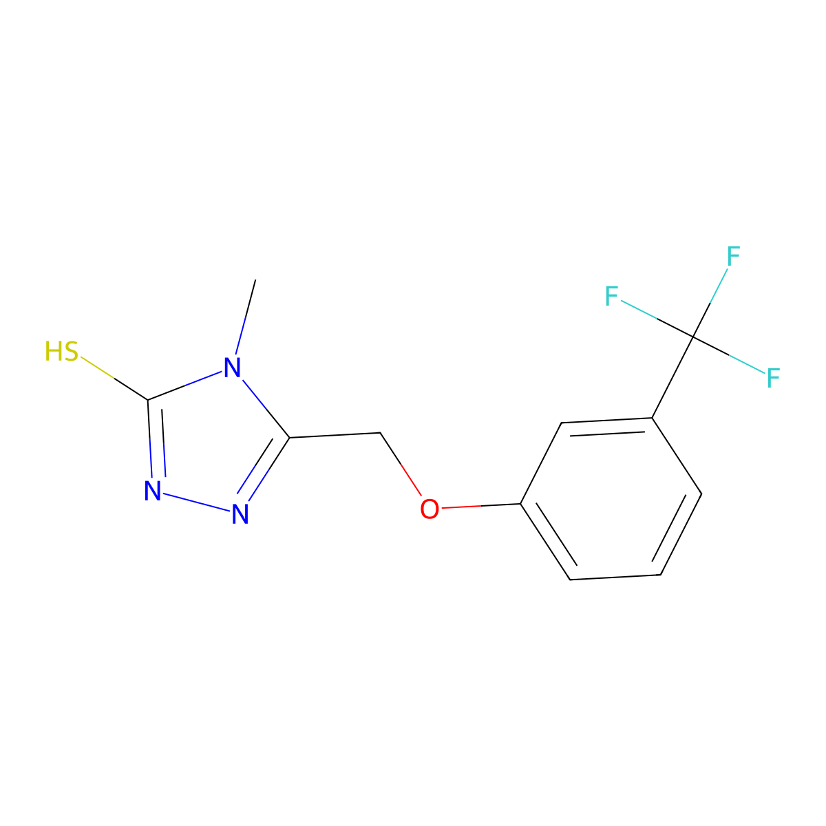 4-methyl-5-{[3-(trifluoromethyl)phenoxy]methyl}-4H-1,2,4-triazole-3-thiol molecular structure, CAS 724749-07-9