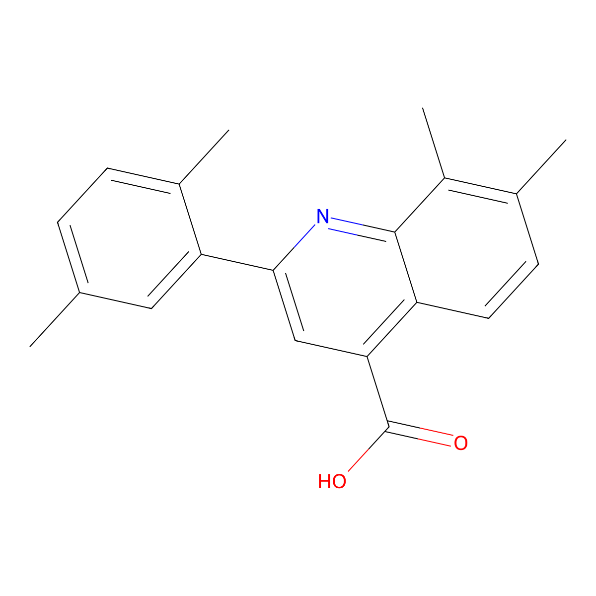 2-(2,5-Dimethylphenyl)-7,8-dimethylquinoline-4-carboxylic acid molecular structure, CAS 724749-08-0