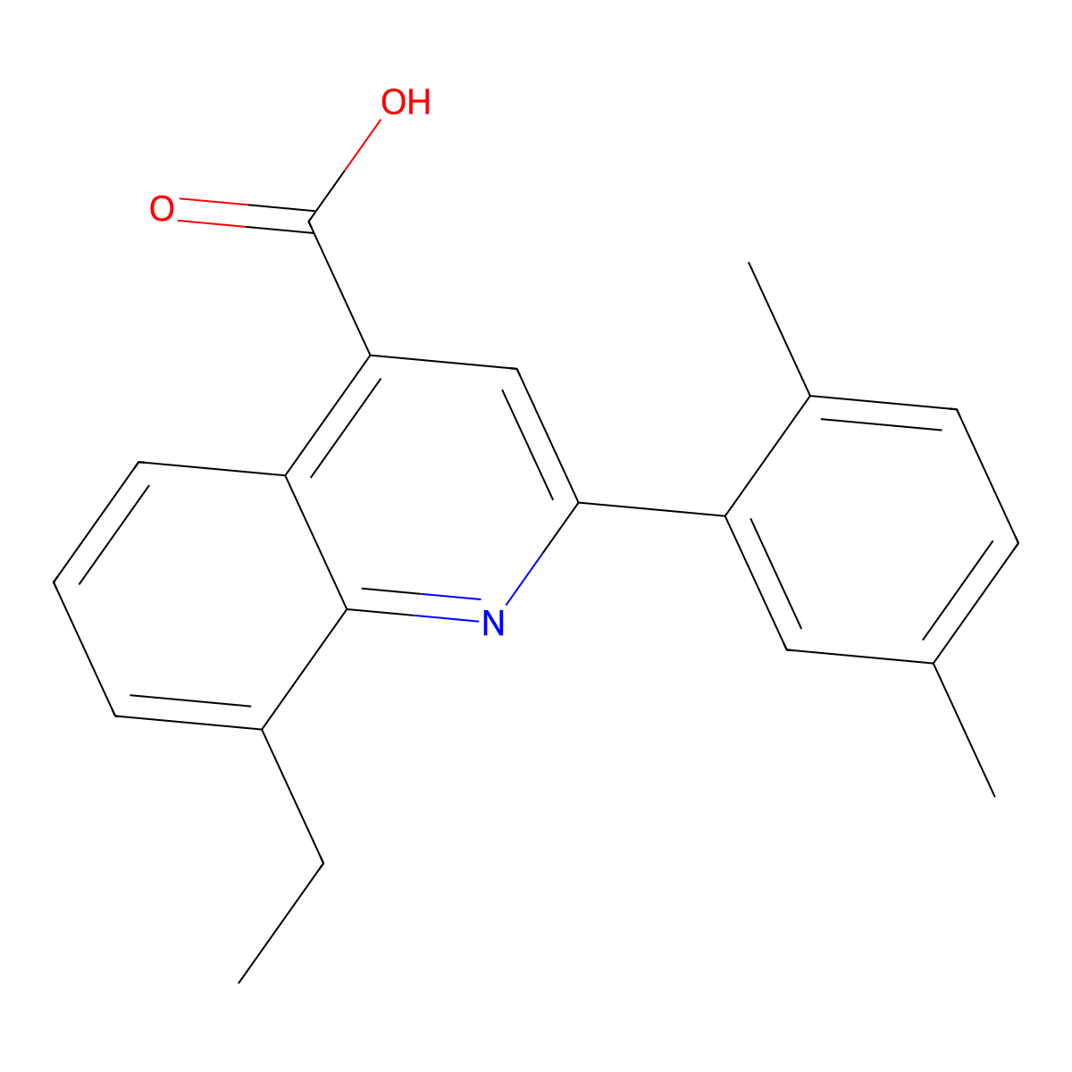 2-(2,5-Dimethylphenyl)-8-ethylquinoline-4-carboxylic acid molecular structure, CAS 724749-09-1