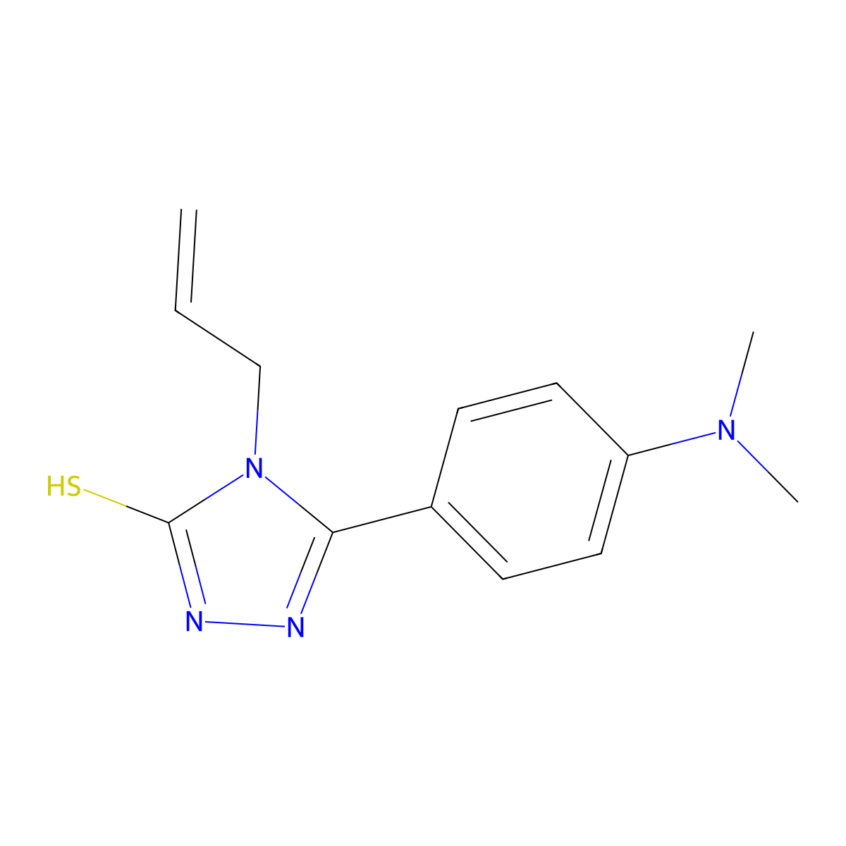 4-allyl-5-[4-(dimethylamino)phenyl]-4H-1,2,4-triazole-3-thiol molecular structure, CAS 724749-10-4