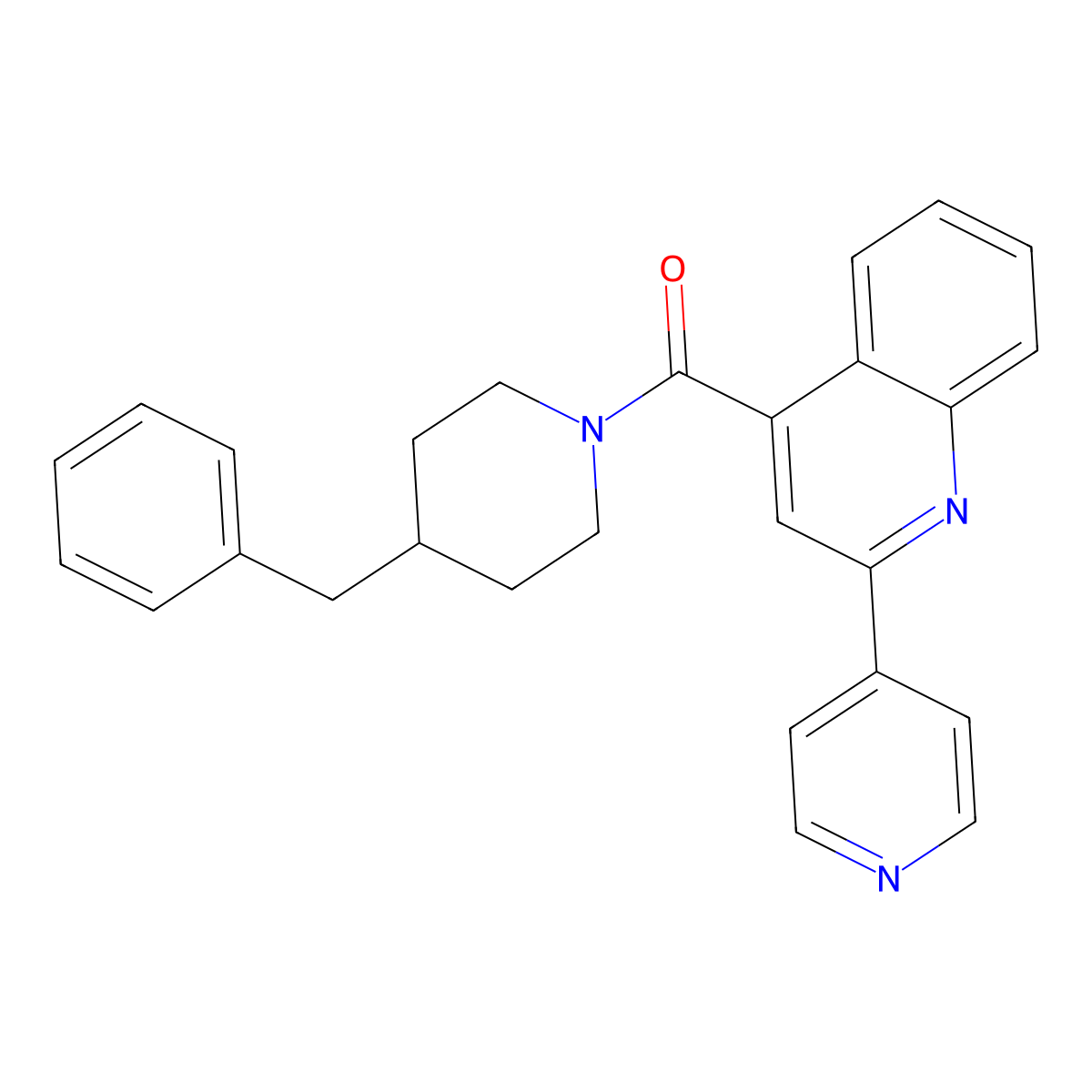 (4-Benzylpiperidino)[2-(4-pyridyl)-4-quinolyl]methanone molecular structure, CAS 724749-18-2