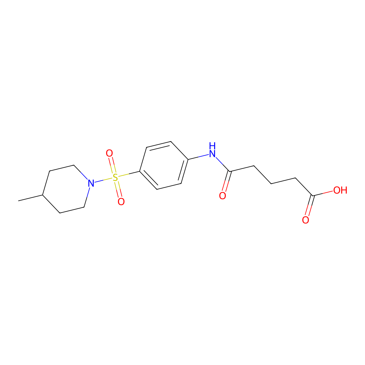 4-(N-{4-[(4-methylpiperidyl)sulfonyl]phenyl}carbamoyl)butanoic acid molecular structure, CAS 724749-32-0