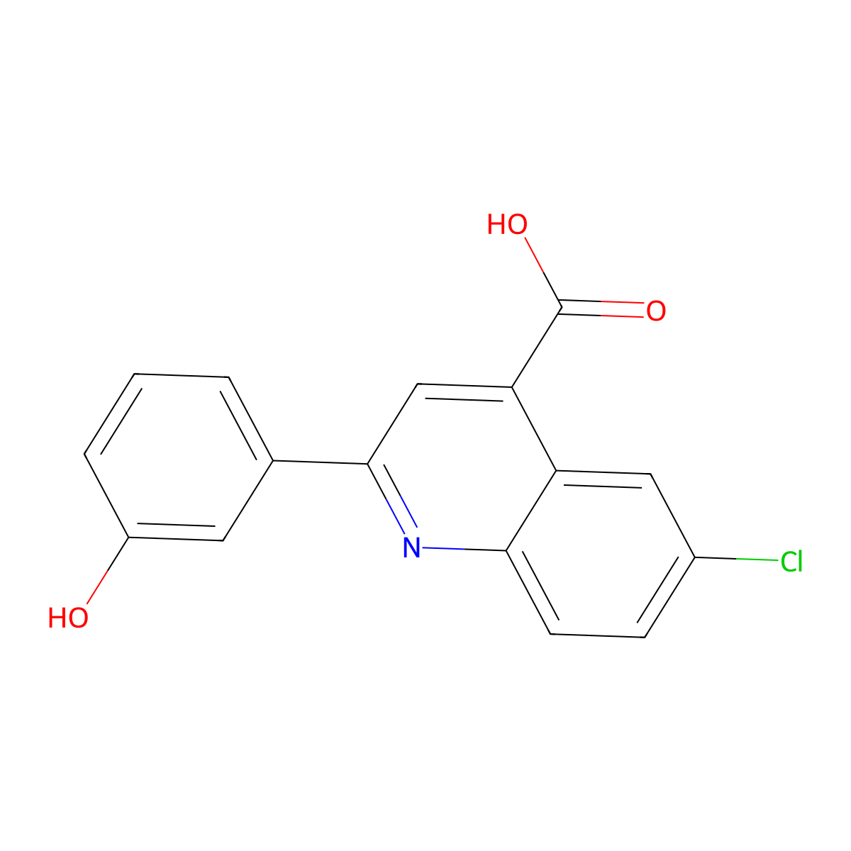 6-Chloro-2-(3-hydroxyphenyl)quinoline-4-carboxylic acid molecular structure, CAS 724749-33-1