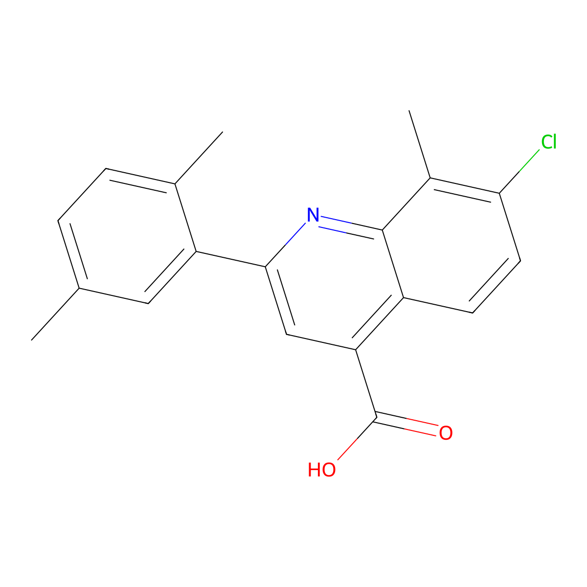7-Chloro-2-(2,5-dimethylphenyl)-8-methylquinoline-4-carboxylic acid molecular structure, CAS 724749-36-4