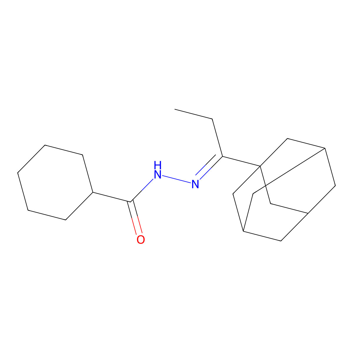 N'-[1-(Adamantan-1-yl)propylidene]cyclohexanecarbohydrazide molecular structure, CAS 724749-37-5