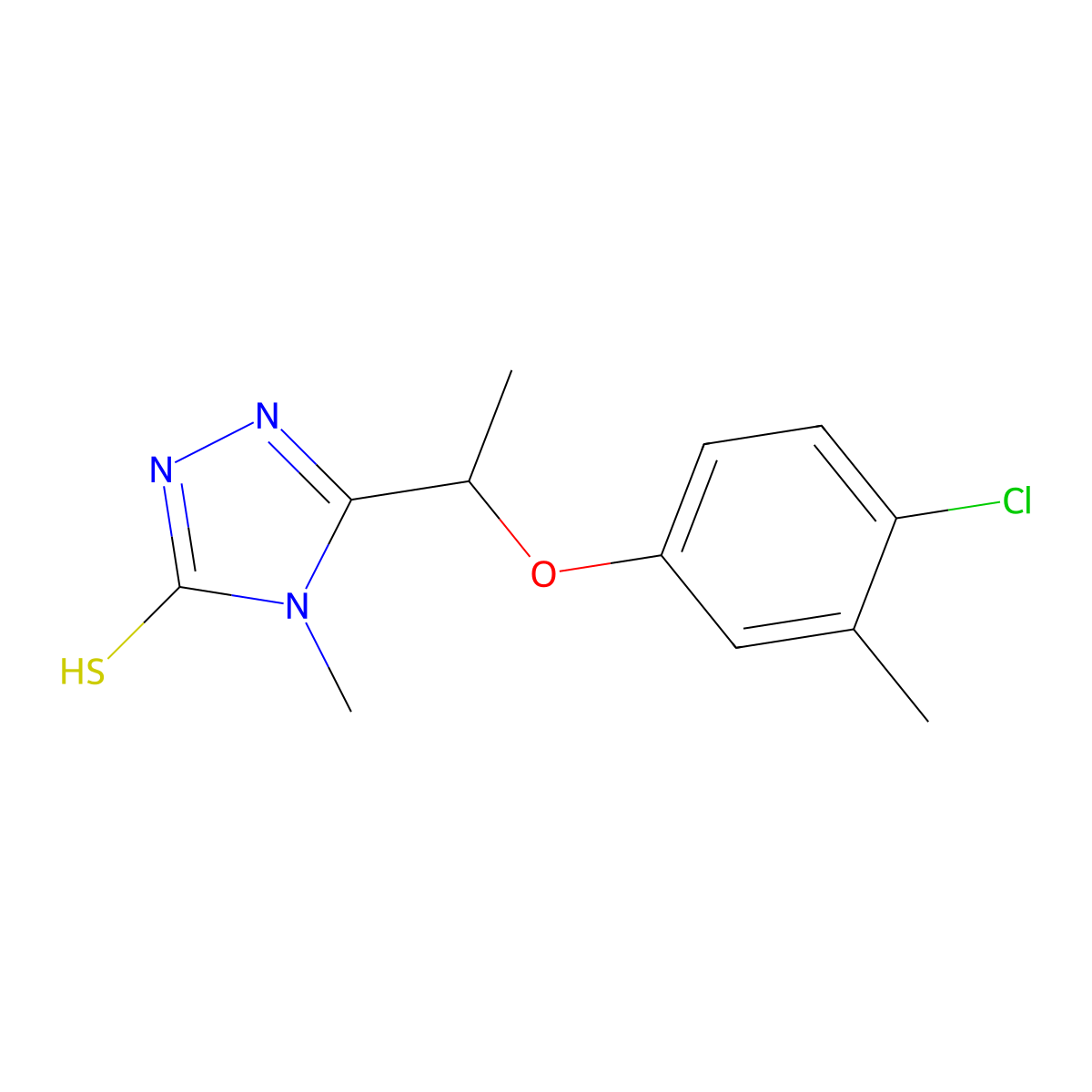 5-[1-(4-chloro-3-methylphenoxy)ethyl]-4-methyl-4H-1,2,4-triazole-3-thiol molecular structure, CAS 724749-60-4