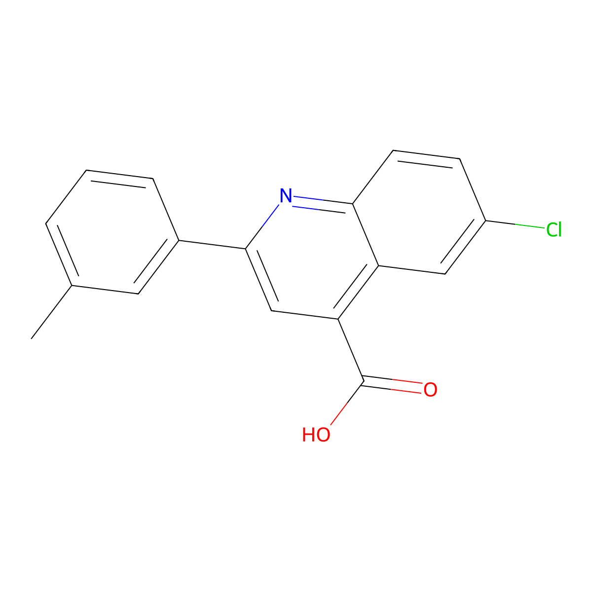 6-Chloro-2-(3-methylphenyl)quinoline-4-carboxylic acid molecular structure, CAS 724749-61-5