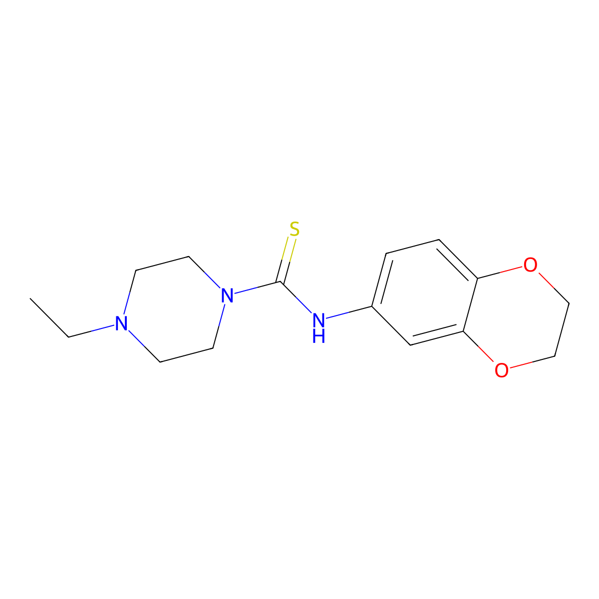 N-(2,3-dihydro-1,4-benzodioxin-6-yl)-4-ethylpiperazine-1-carbothioamide molecular structure, CAS 724749-83-1