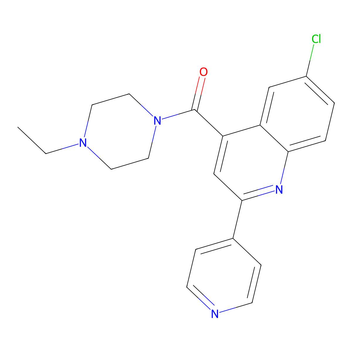 [6-Chloro-2-(pyridin-4-yl)quinolin-4-yl](4-ethylpiperazin-1-yl)methanone molecular structure, CAS 724749-96-6