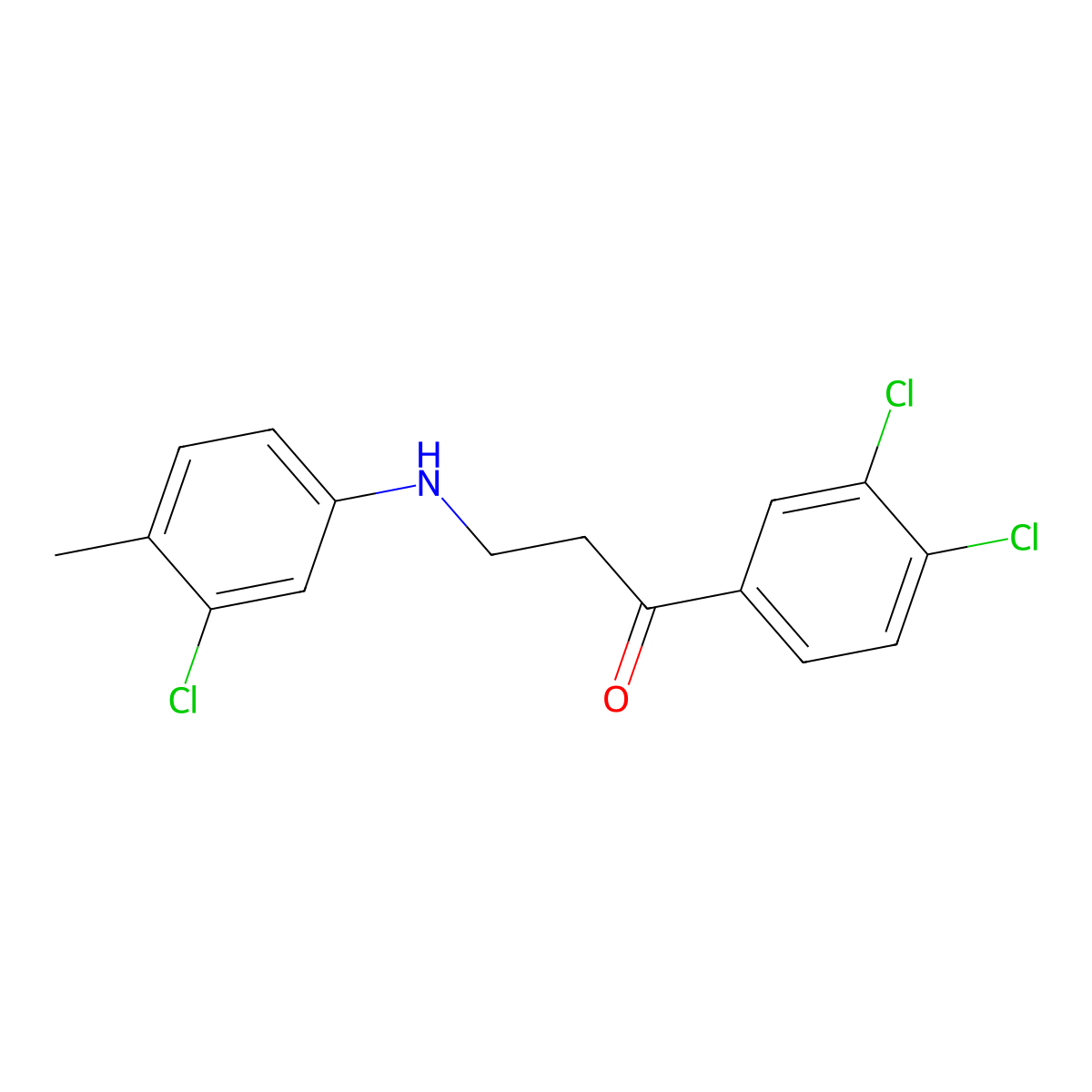 3-(3-Chloro-4-methylanilino)-1-(3,4-dichlorophenyl)-1-propanone molecular structure, CAS 724751-83-1