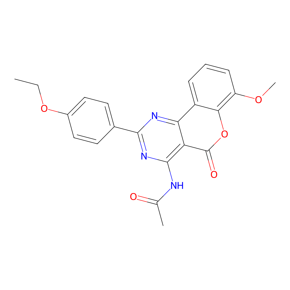 N-[2-(4-ethoxyphenyl)-7-methoxy-5-oxochromeno[4,3-d]pyrimidin-4-yl]acetamide molecular structure, CAS 724753-58-6