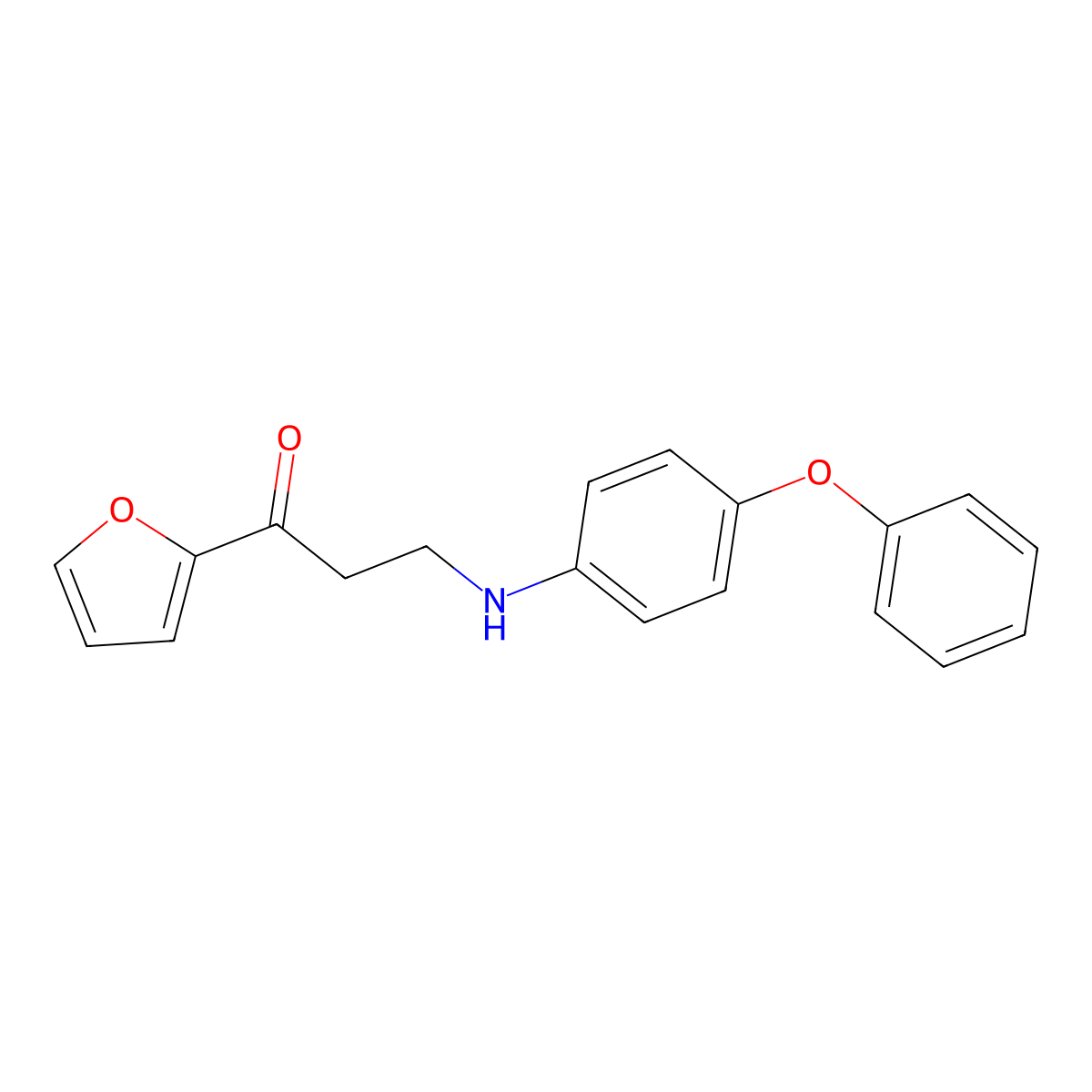 1-(2-Furyl)-3-(4-phenoxyanilino)-1-propanone molecular structure, CAS 724753-95-1