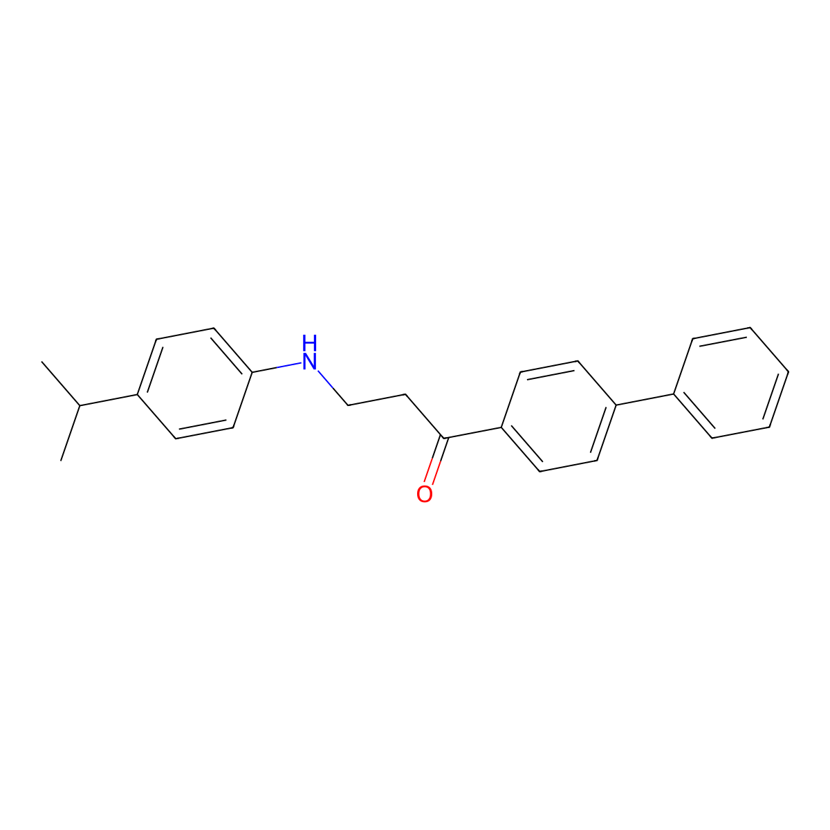 1-(4-Phenylphenyl)-3-(4-propan-2-ylanilino)propan-1-one molecular structure, CAS 724753-99-5