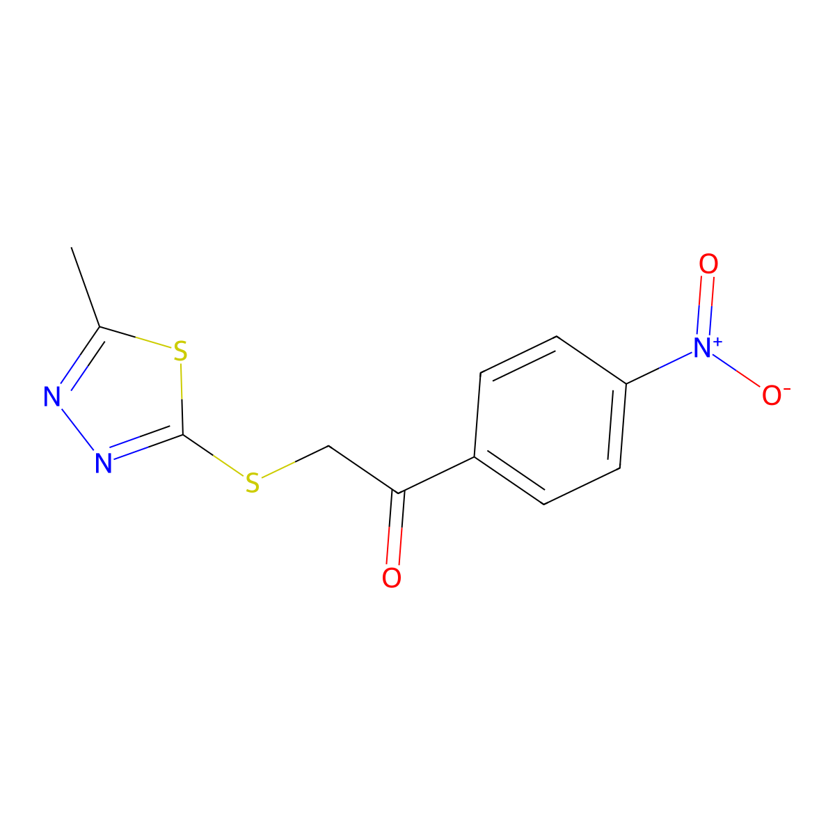 2-[(5-Methyl-1,3,4-thiadiazol-2-yl)sulfanyl]-1-(4-nitrophenyl)ethanone molecular structure, CAS 724757-18-0