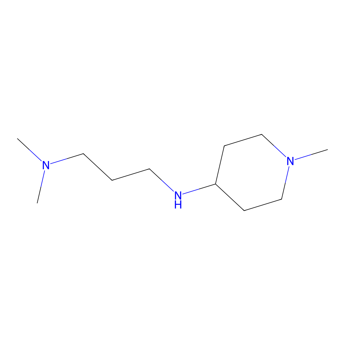 N,N-Dimethyl-N'-(1-methyl-piperidin-4-yl)-propane-1,3-diamine molecular structure, CAS 724757-64-6