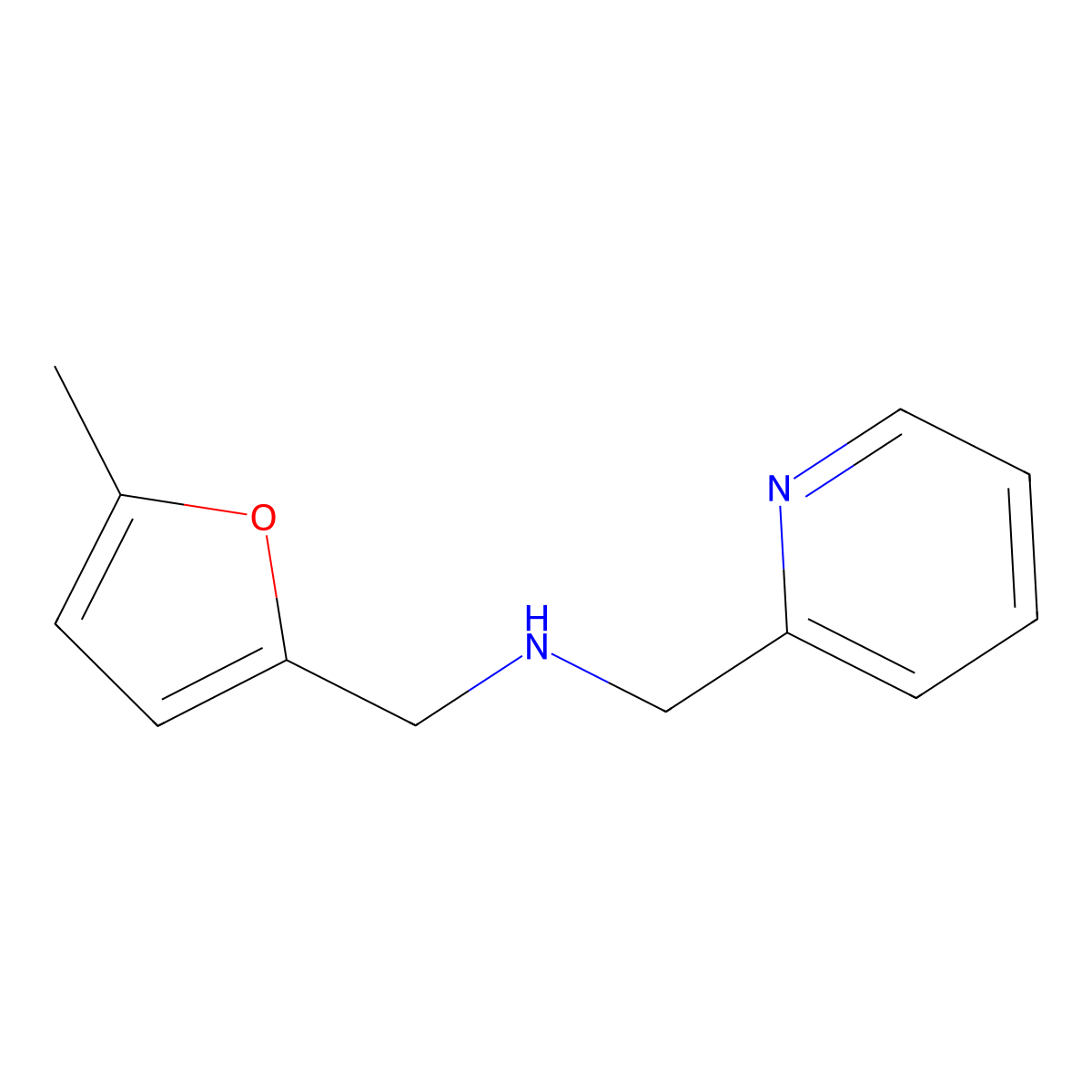 (5-Methyl-furan-2-ylmethyl)-pyridin-2-ylmethyl-amine molecular structure, CAS 724757-72-6