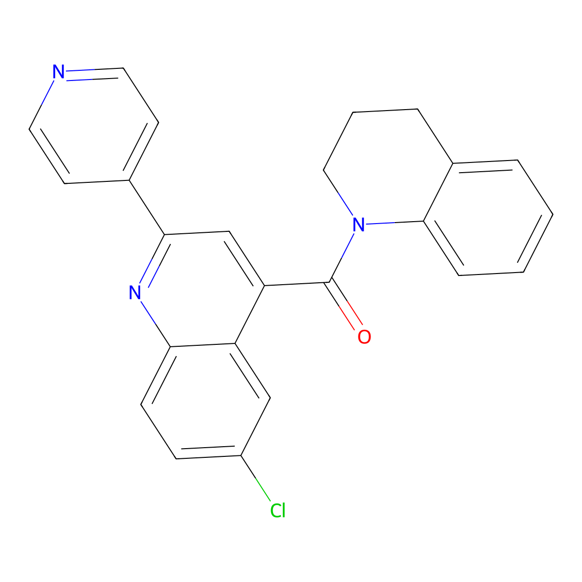 [6-chloro-2-(pyridin-4-yl)quinolin-4-yl](3,4-dihydroquinolin-1(2H)-yl)methanone molecular structure, CAS 724758-03-6