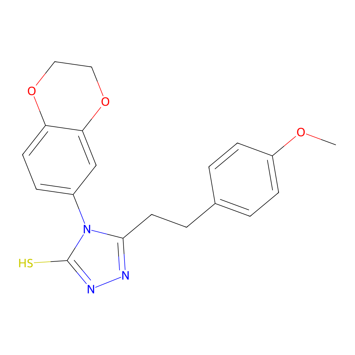 4-(2,3-dihydro-1,4-benzodioxin-6-yl)-5-[2-(4-methoxyphenyl)ethyl]-4H-1,2,4-triazole-3-thiol molecular structure, CAS 724758-89-8