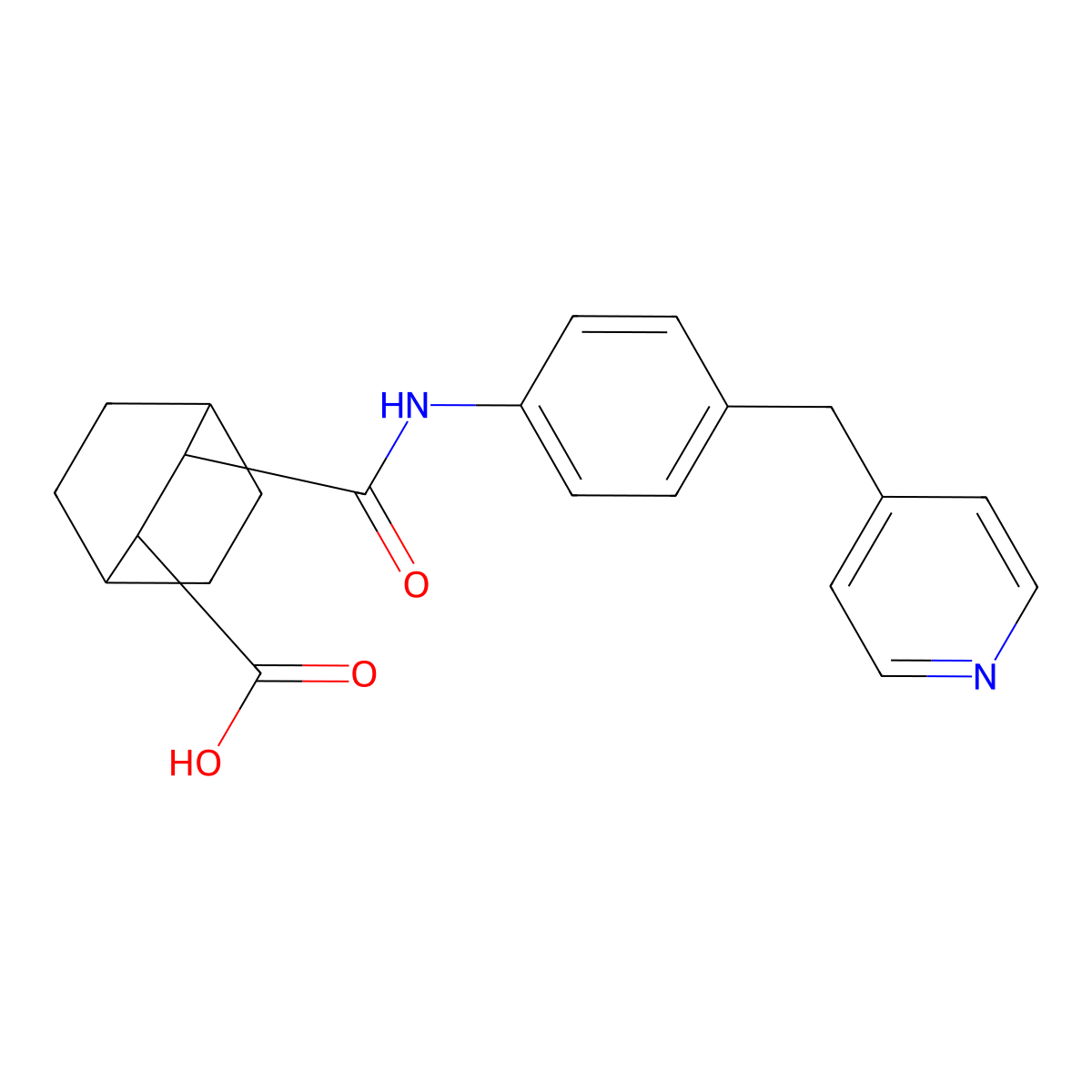 3-((4-(Pyridin-4-ylmethyl)phenyl)carbamoyl)bicyclo[2.2.2]octane-2-carboxylic acid molecular structure, CAS 724759-09-5