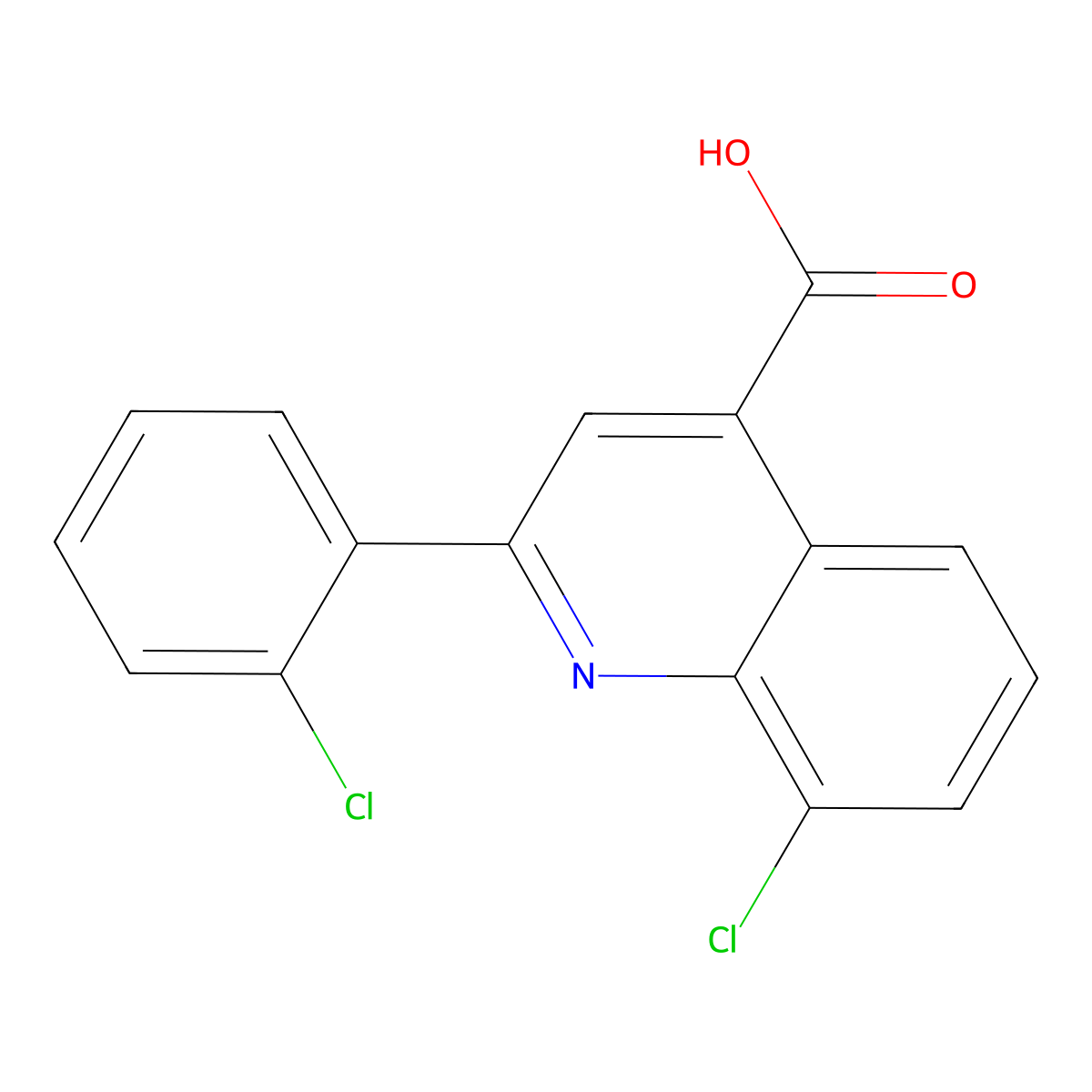 8-Chloro-2-(2-chlorophenyl)quinoline-4-carboxylic acid molecular structure, CAS 724759-52-8