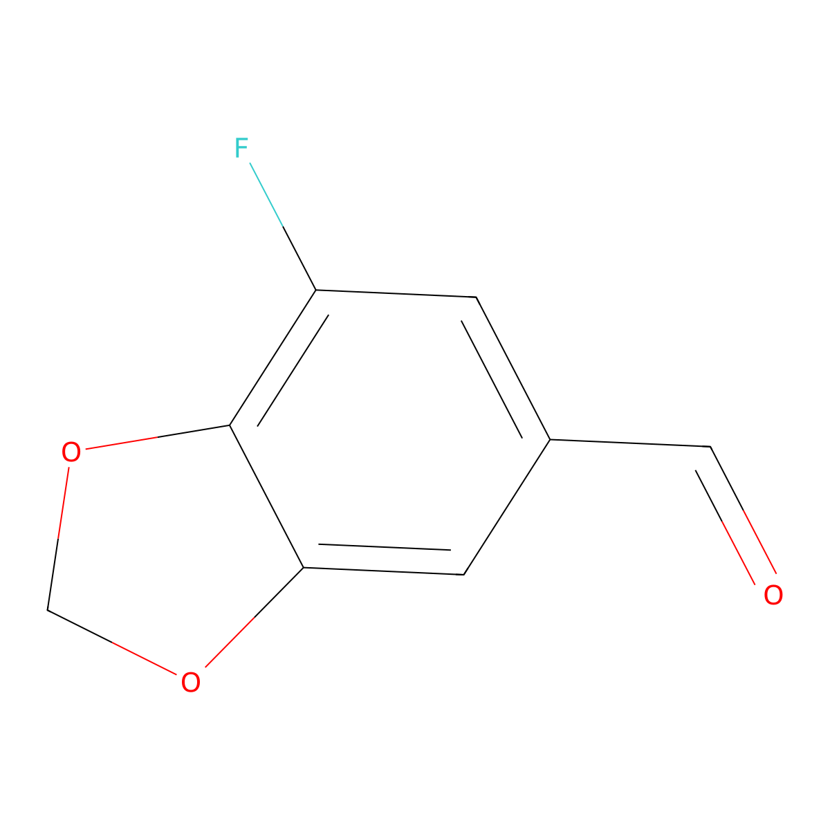 7-Fluorobenzo[d][1,3]dioxole-5-carbaldehyde molecular structure, CAS 724770-53-0