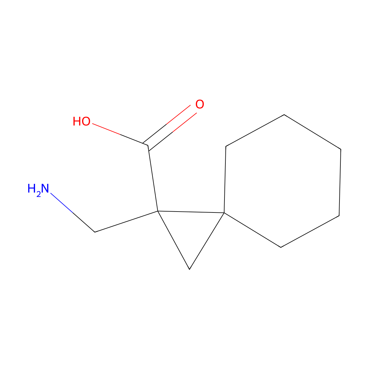 1-(aminomethyl)spiro[2.5]octane-1-carboxylic Acid molecular structure, CAS 724772-97-8