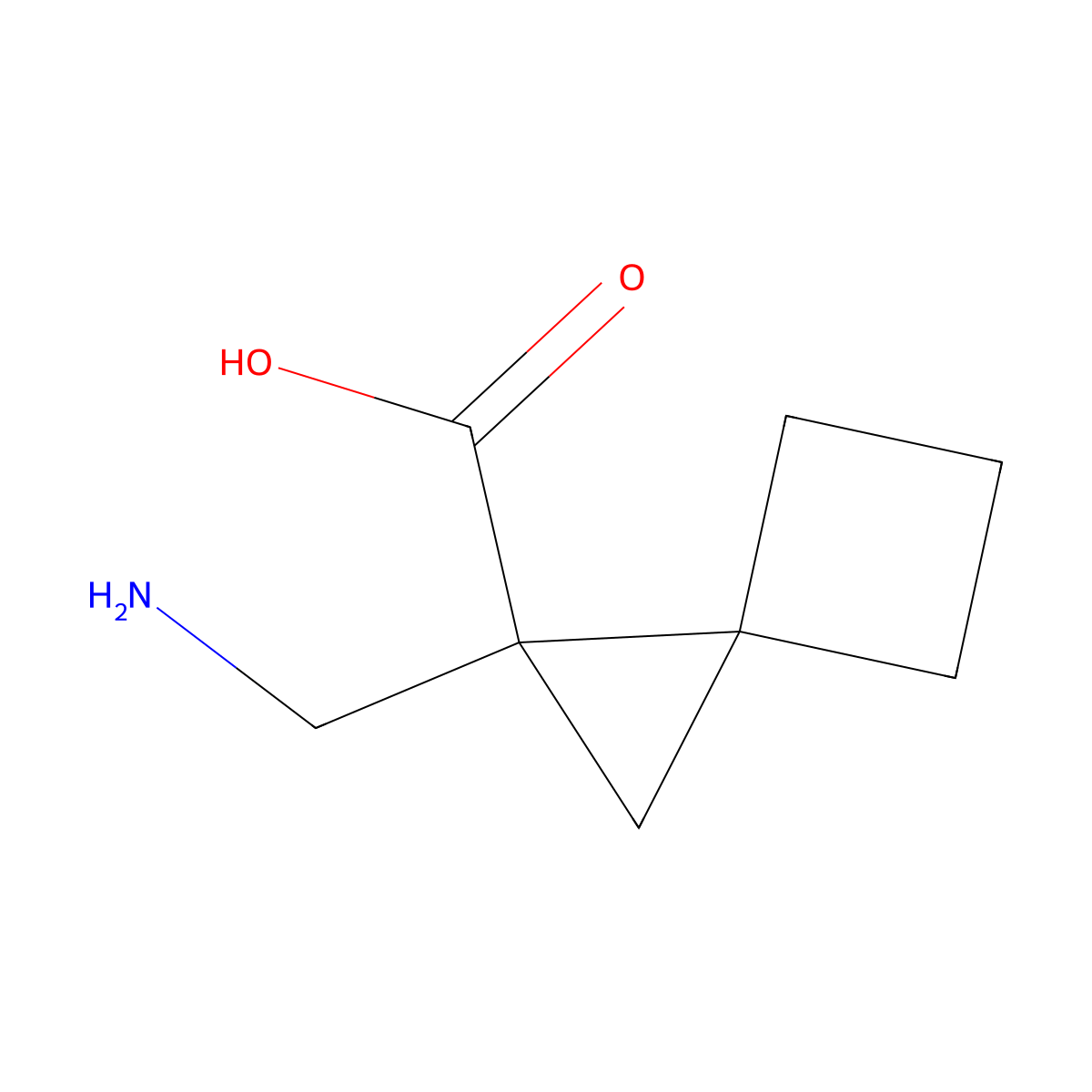 1-(aminomethyl)spiro[2.3]hexane-1-carboxylic Acid molecular structure, CAS 724773-02-8