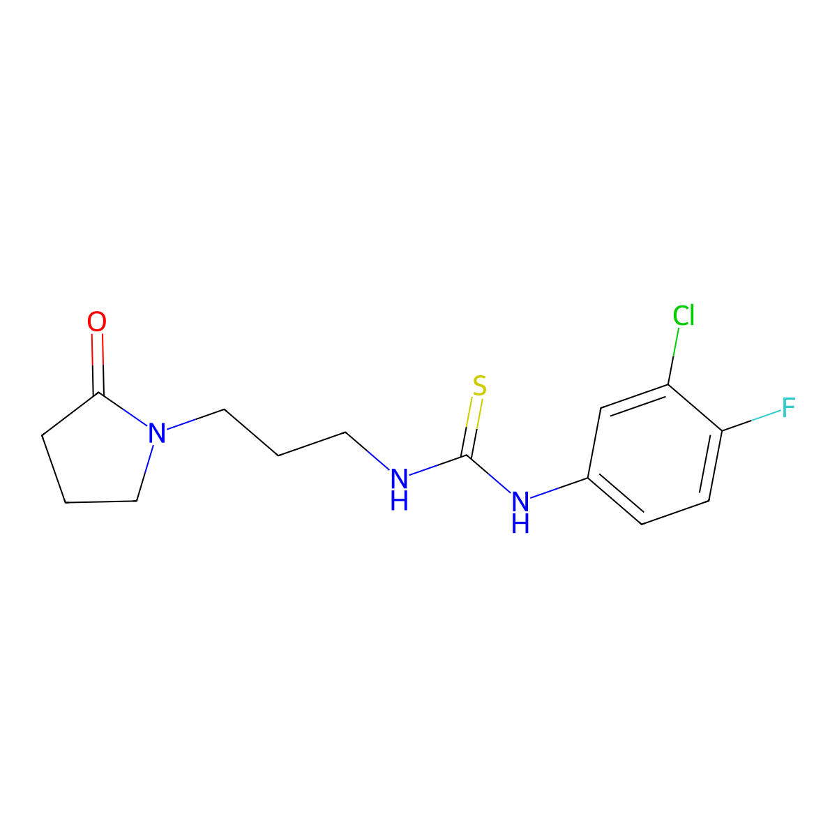 1-(3-Chloro-4-fluorophenyl)-3-[3-(2-oxopyrrolidin-1-yl)propyl]thiourea molecular structure, CAS 724777-93-9