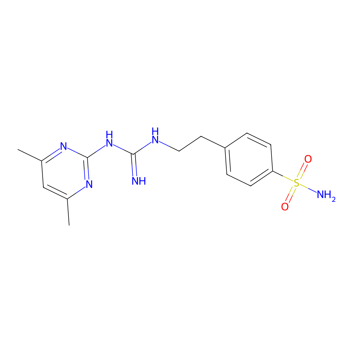 4-(2-(3-(4,6-Dimethylpyrimidin-2-YL)guanidino)ethyl)benzenesulfonamide molecular structure, CAS 724778-30-7
