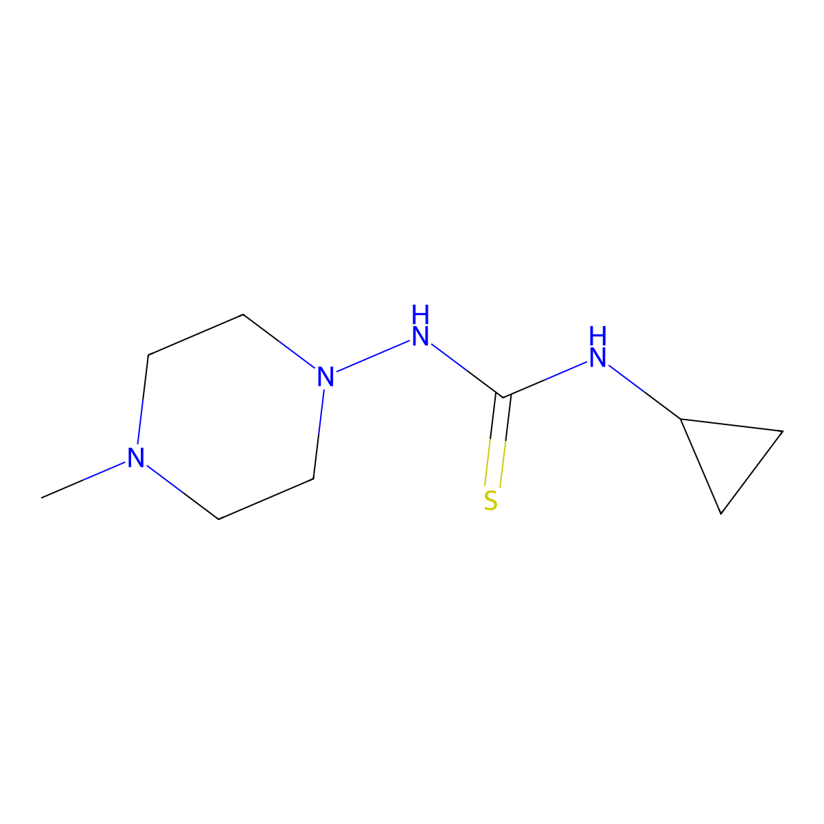 1-Cyclopropyl-3-(4-methylpiperazin-1-yl)thiourea molecular structure, CAS 724778-58-9